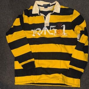 Ralph Lauren Navy and Yellow Striped Shirt